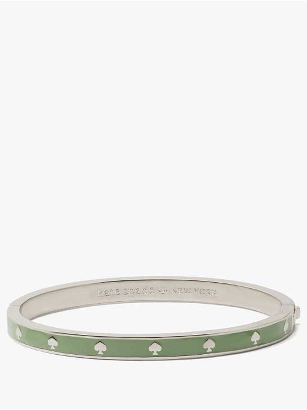 Kate Spade Enamel Spade Bangle Bracelet in Mint Green